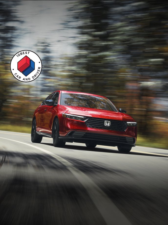 Se muestra el Honda Accord Sport-L Hybrid 2024 en Radiant Red Metallic